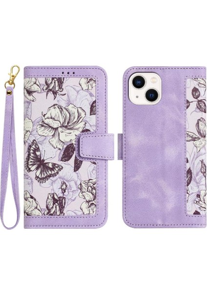 Cüzdan Kılıf IPhone 13 Için Pro Anti Scratch Manyetik Kapatma Pu Deri (Yurt Dışından)