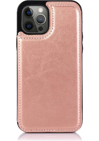 Kart Sahibi ile IPhone 13 Pro Max Pu Deri Kart Yuvaları Için Cüzdan Kılıf (Yurt Dışından)
