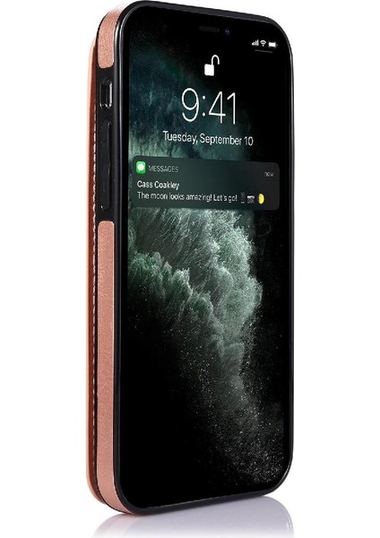 Kart Sahibi ile IPhone 13 Pro Max Pu Deri Kart Yuvaları Için Cüzdan Kılıf (Yurt Dışından)