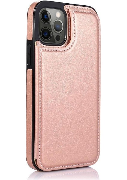 Kart Sahibi ile IPhone 13 Pro Max Pu Deri Kart Yuvaları Için Cüzdan Kılıf (Yurt Dışından)