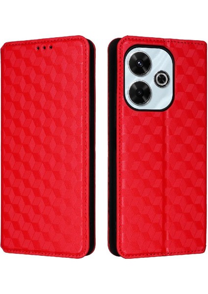 Xiaomi Redmi Için Kılıf 13 4g Manyetik Kapatma Pu Deri Kart Yuvaları Tutucu (Yurt Dışından)