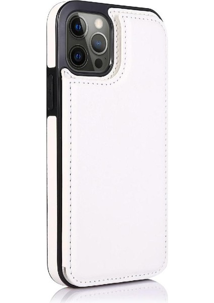 Kart Sahibi ile IPhone 13 Pro Max Pu Deri Kart Yuvaları Için Cüzdan Kılıf (Yurt Dışından)