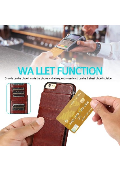 IPhone 6 Plus/6s Plus Kart Tutucu Manyetik Toka Kickstand ile Uyumlu (Yurt Dışından)