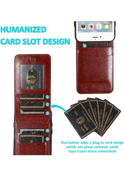 IPhone 6 Plus/6s Plus Kart Tutucu Manyetik Toka Kickstand ile Uyumlu (Yurt Dışından)