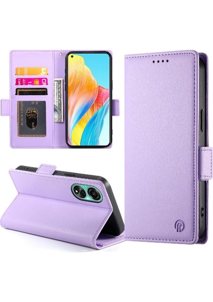 Oppo A78 4g Günlük Kullanım Için Flip Case Kartvizit Yuvaları Cüzdan Flip (Yurt Dışından)