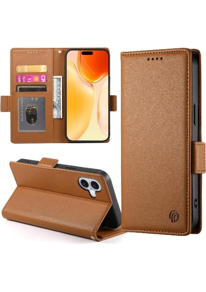 IPhone 16 Için Flip Case Kartvizit Yuvaları Flip Cüzdan Günlük Kullanım (Yurt Dışından) fırsatları