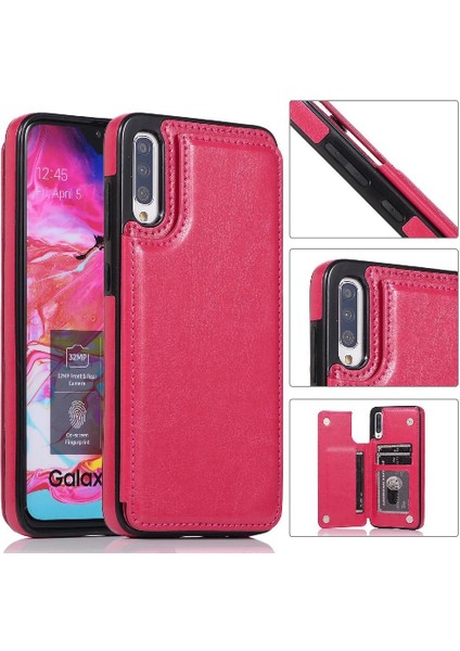 Kart ile Samsung Galaxy A50/A50S Kickstand Pu Deri Için Cüzdan Kılıf (Yurt Dışından)