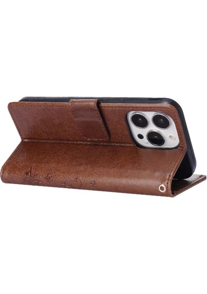 IPhone 15 Için Filp Durumda Pro Manyetik Kapatma Kart Tutucu Pu Deri Bilek (Yurt Dışından)