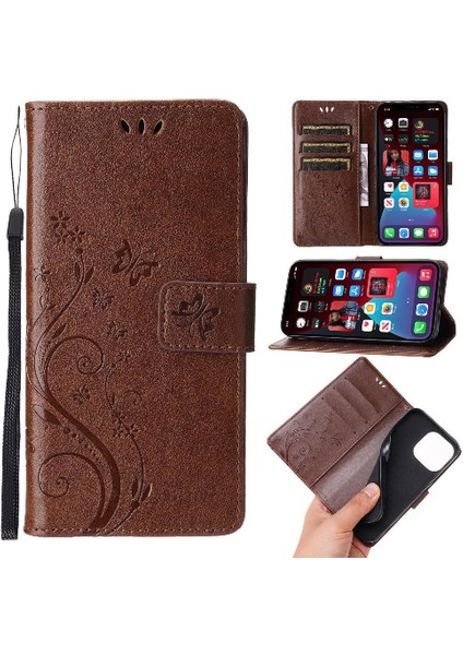 IPhone 15 Için Filp Durumda Pro Max Kart Tutucu Pu Deri Manyetik Kapatma (Yurt Dışından)