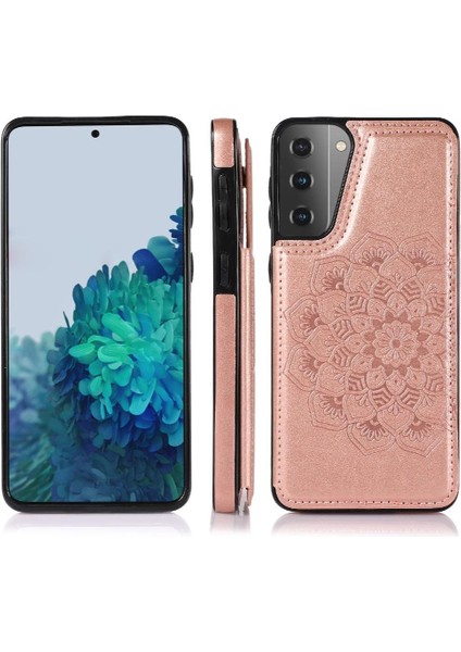 Samsung Galaxy S21 Kabartmalı Mandala Pu Için Kart Tutucu Kılıf ile Cüzdan (Yurt Dışından) fiyatları