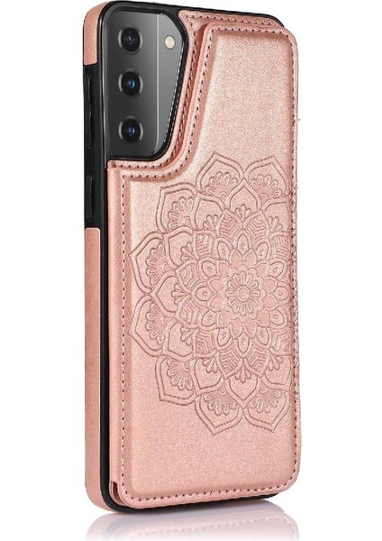 Samsung Galaxy S21 Kabartmalı Mandala Pu Için Kart Tutucu Kılıf ile Cüzdan (Yurt Dışından) modelleri