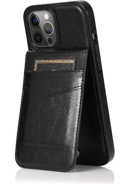 IPhone 12 Pro Max Kart Tutucu Premium Deri Manyetik ile Uyumlu (Yurt Dışından)
