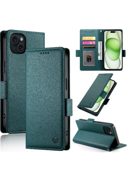 IPhone 15 Için Flip Case Artı Kart Yuvaları Günlük Kullanım Iş Cüzdan Flip (Yurt Dışından)