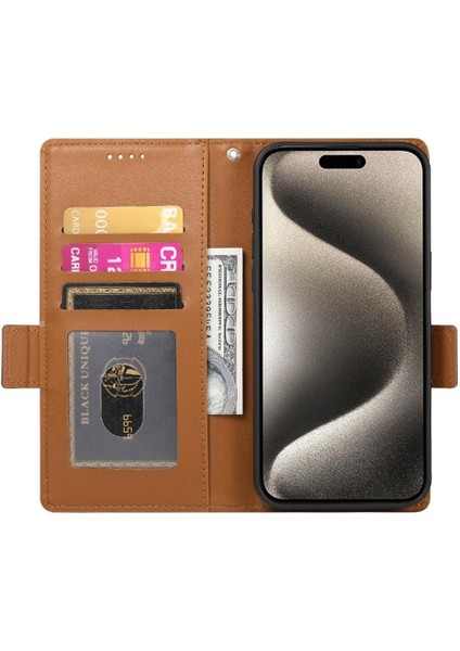 IPhone 15 Için Flip Case Pro Kart Yuvaları Iş Günlük Kullanım Cüzdan Flip (Yurt Dışından)