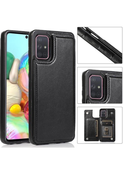 Kart Tutucu Kickstand Çift ile Samsung Galaxy A71 4g Için Cüzdan Kılıf (Yurt Dışından)