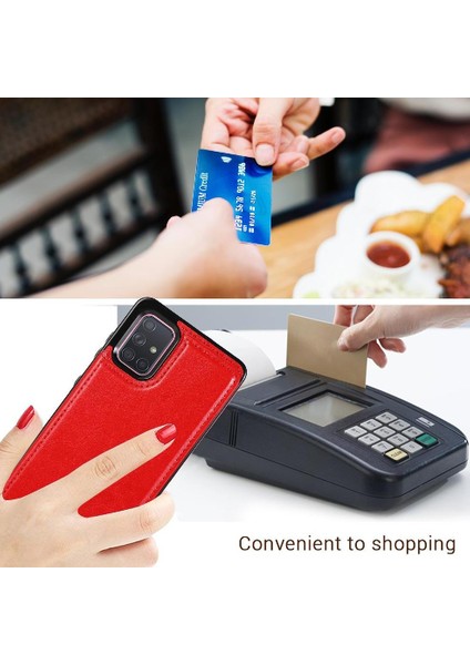 Kart Tutucu Kickstand Çift ile Samsung Galaxy A71 4g Için Cüzdan Kılıf (Yurt Dışından) modelleri