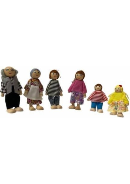 Ahşap Kukla Aile Seti-6'lı Set-Waldorf