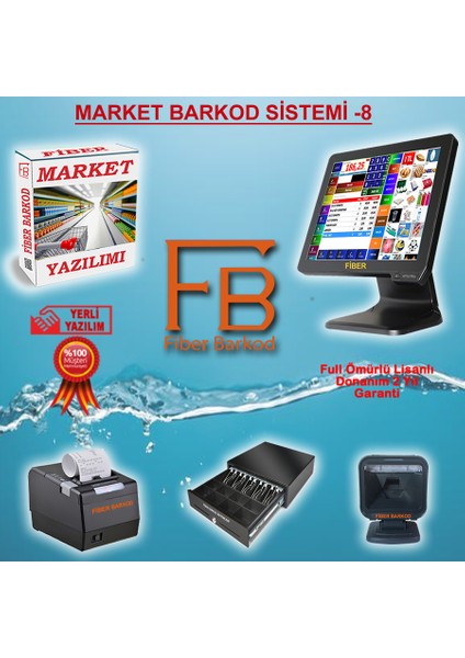 Market Barkod Sistemi-8 / Fiber Barkod