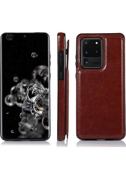 Kart ile Samsung Galaxy S20 Artı Pu Deri Kart Yuvaları Için Cüzdan Kılıf (Yurt Dışından)