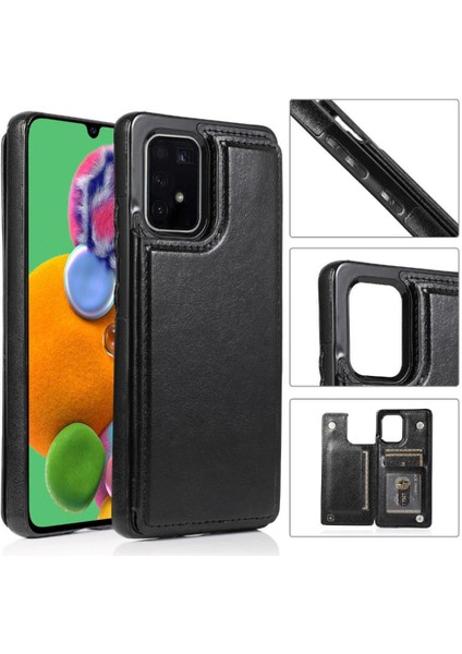 Samsung Galaxy S10 Lite Pu Deri Kart Yuvaları Kickstand Için Cüzdan Kılıf (Yurt Dışından)