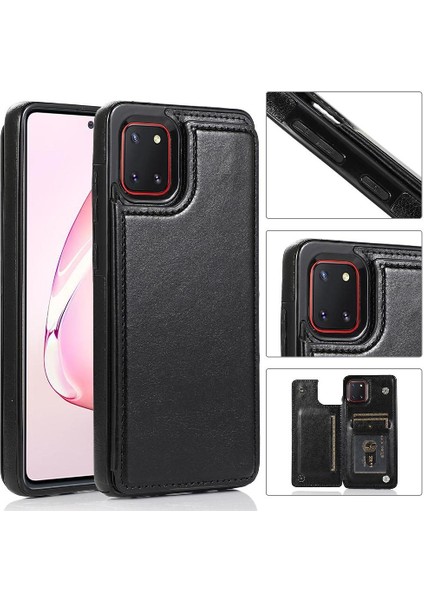 Samsung Galaxy Not 10 Lite Için Cüzdan Durumda Kickstand Kart Yuvaları Pu Çift (Yurt Dışından)