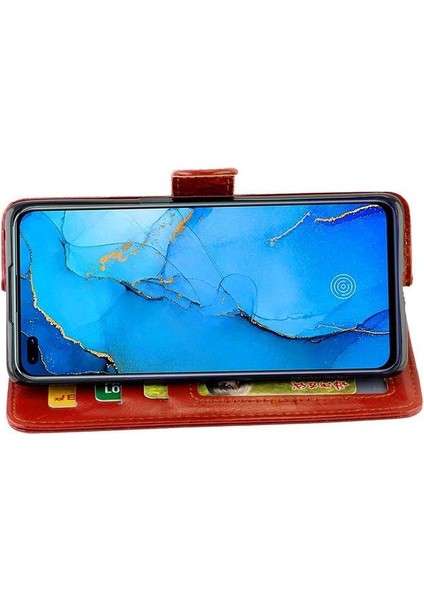 Oppo Reno3 Pro Kart Tutucu Manyetik Kapatma Darbeye Pu Için Flip Case (Yurt Dışından)
