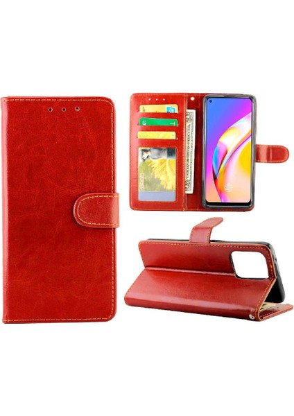 YH Mall Oppo A94 4g Için Flip Case Kickstand Pu Deri Kart Tutucu Darbeye (Yurt Dışından)