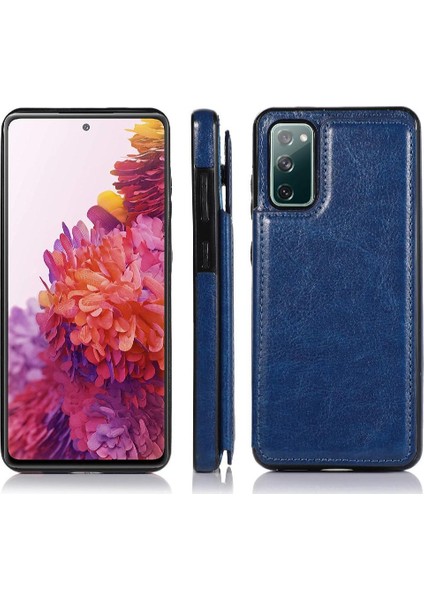 Kart Tutucu Çift Manyetik Pu ile Samsung Galaxy S20 Fe Için Cüzdan Kılıf (Yurt Dışından)