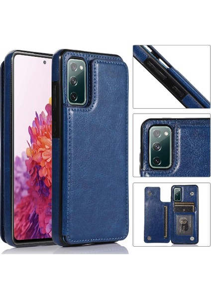 Kart Tutucu Çift Manyetik Pu ile Samsung Galaxy S20 Fe Için Cüzdan Kılıf (Yurt Dışından)