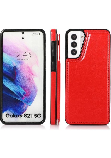 Samsung Galaxy S21 Artı Çift Manyetik Toka Kart Yuvaları Için Cüzdan Kılıf (Yurt Dışından)