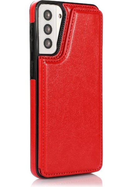 Samsung Galaxy S21 Artı Çift Manyetik Toka Kart Yuvaları Için Cüzdan Kılıf (Yurt Dışından)