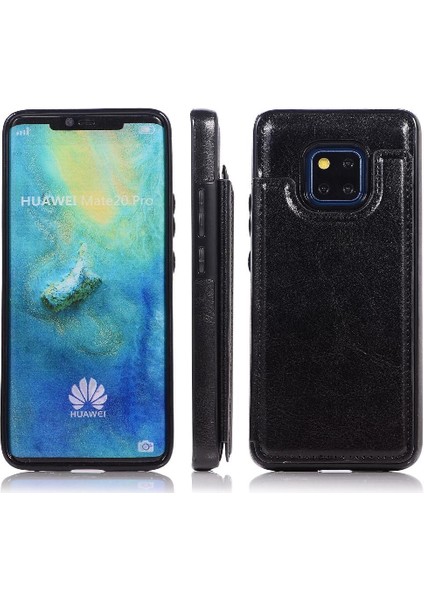Cüzdan Kılıf Için Huawei Mate 20 Pro Kart Yuvaları Pu Deri Çift Manyetik (Yurt Dışından)