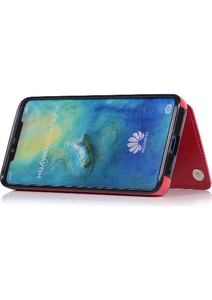 Cüzdan Kılıf Için Huawei Mate 20 Pro Kart Yuvaları Pu Deri Çift Manyetik (Yurt Dışından)