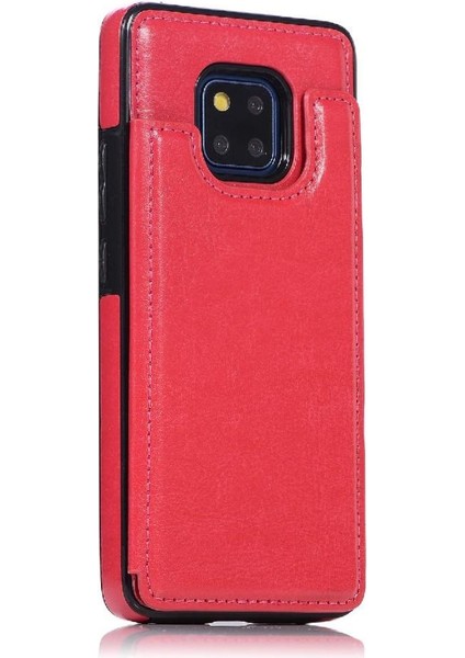 Cüzdan Kılıf Için Huawei Mate 20 Pro Kart Yuvaları Pu Deri Çift Manyetik (Yurt Dışından)