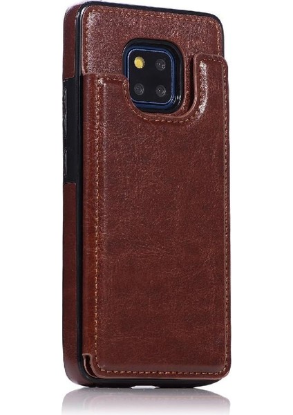 Cüzdan Kılıf Için Huawei Mate 20 Pro Kart Yuvaları Pu Deri Çift Manyetik (Yurt Dışından)