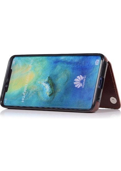 Cüzdan Kılıf Için Huawei Mate 20 Pro Kart Yuvaları Pu Deri Çift Manyetik (Yurt Dışından)