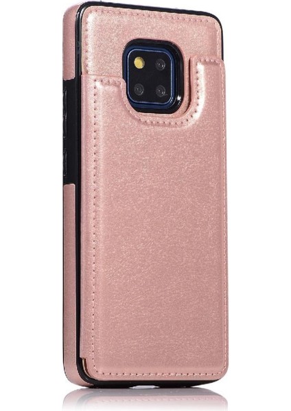Cüzdan Kılıf Için Huawei Mate 20 Pro Kart Yuvaları Pu Deri Çift Manyetik (Yurt Dışından)