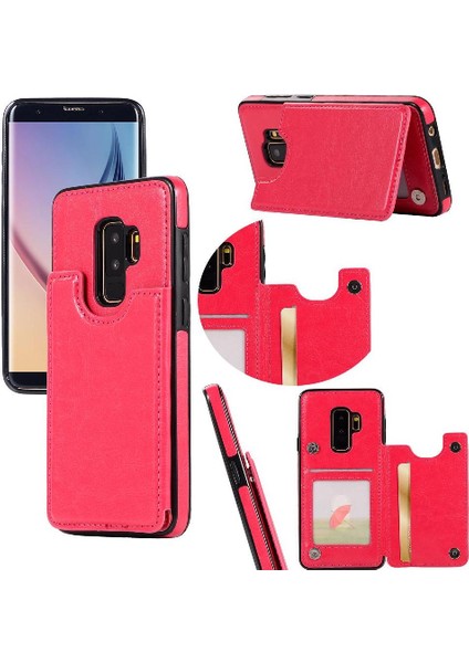 Samsung Galaxy S9 Artı Kart Yuvaları Için Cüzdan Kılıf Kickstand Pu Deri (Yurt Dışından)