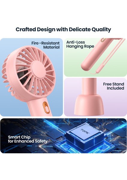 Cacaomini Taşınabilir Fan El USB Şarj Edilebilir Fan Mini Masaüstü Hava Soğutucu (Yurt Dışından) indirimleri