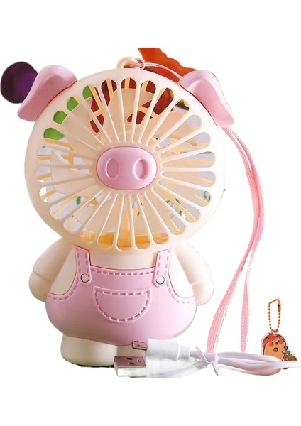 Cacaopiggy Elektrikli Fan Küçük Öğrenci Taşınabilir El USB Şarj Uzun Ömürlü (Yurt Dışından)