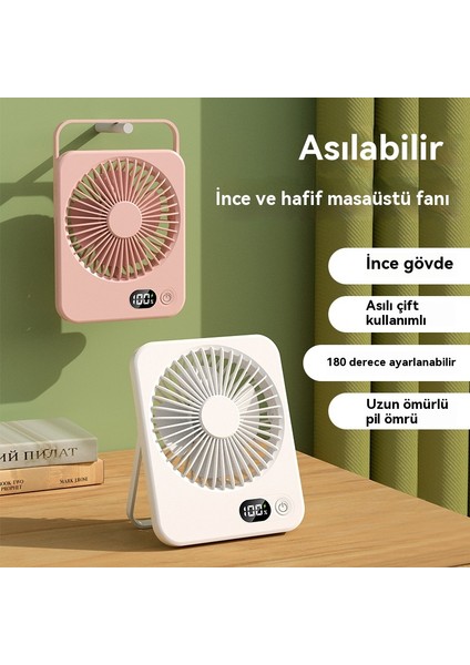 Cacaomasaüstü Küçük Fan Mini Taşınabilir Ofis Masası Öğrenci Yurdu USB Şarj Fanı Küçük Duvara Monte Fan (Yurt Dışından)