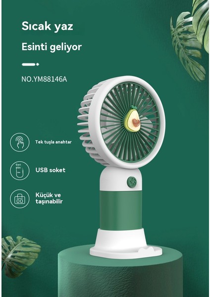 Cacaohandheld Portable, Small Fan, USB Charging Wireless Student, Handheld Fan, Fruit Shape (Yurt Dışından)