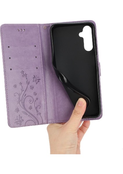 Samsung Galaxy A35 Kickstand Manyetik Kapatma Bilek Kayışı Pu Için Filp Durumda (Yurt Dışından)
