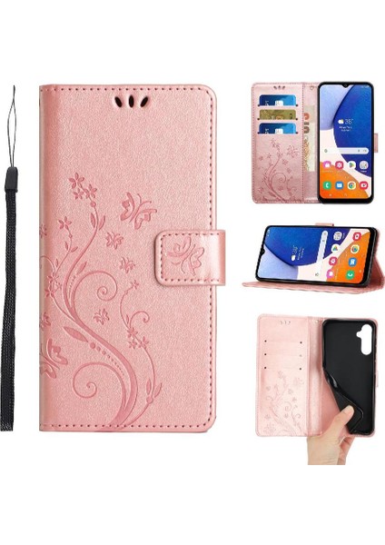 Samsung Galaxy A15 Için Filp Durumda 5g Pu Deri Kart Tutucu Kickstand Bilek (Yurt Dışından)