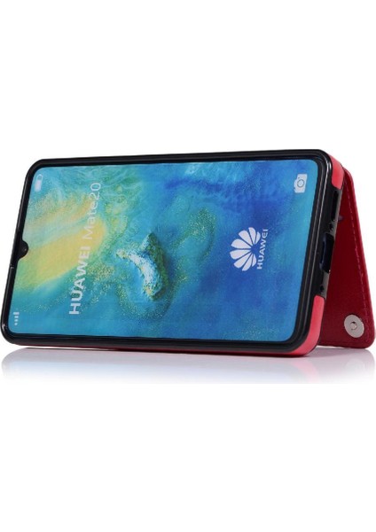 Manyi Mall Cüzdan Kılıf Huawei Mate 20 Kart Yuvaları Için Kickstand Pu Deri Çift (Yurt Dışından)