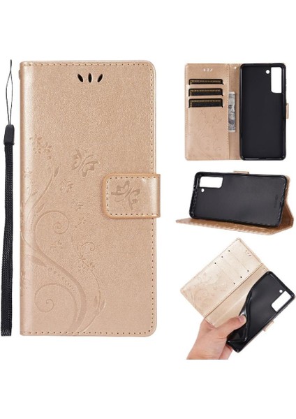Samsung Galaxy S21 Fe 5g Için Filp Durumda Kickstand Bilek Kayışı Kart Tutucu (Yurt Dışından)