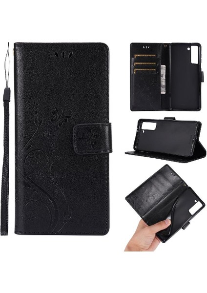 Samsung Galaxy S21 Fe 5g Için Filp Durumda Kickstand Bilek Kayışı Kart Tutucu (Yurt Dışından)