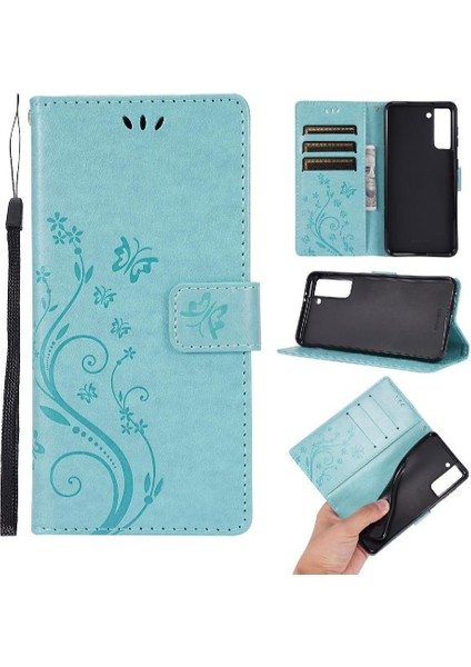 Samsung Galaxy S21 Fe 5g Için Filp Durumda Kickstand Bilek Kayışı Kart Tutucu (Yurt Dışından)