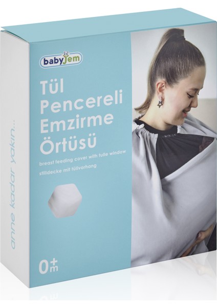 Baby Jem Babyjem Tül Pencereli Emzirme Örtüsü Siyah