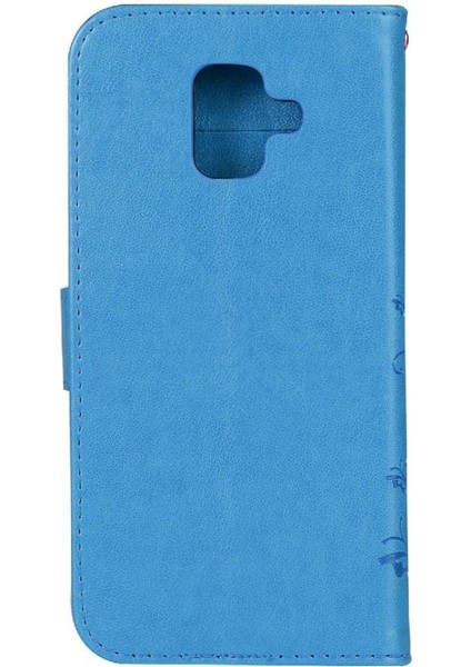 Samsung Galaxy A6 2018 Kickstand Manyetik Kapatma Kartı Pu Için Filp Durumda (Yurt Dışından)